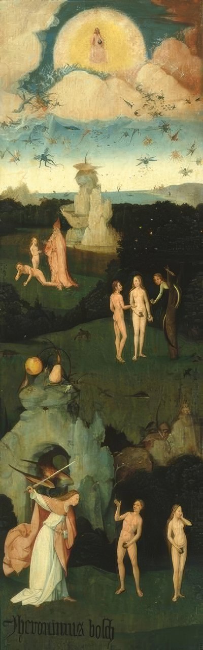 Fall of the Angels, Creation of Eve, Fall of Man, Expulsion from Paradise by Hieronymus Bosch